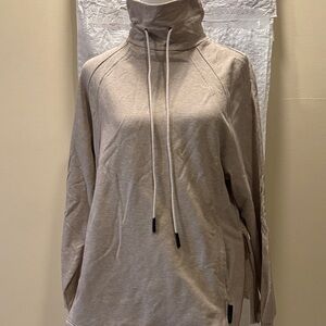 Varley Beige Hoodie with Pockets and side zippers - X Small